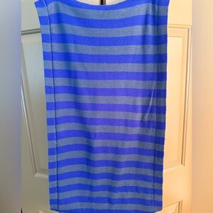 Lululemon Blue and Gray Striped Reversible Infiniti Knit Scarf